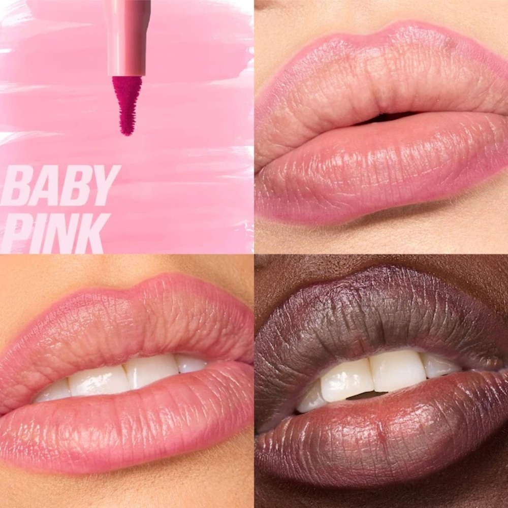 NWOT Huda Beauty Lip Contour Lip Stain for 12-Hour Wear in Baby Pink - Picture 3 of 8